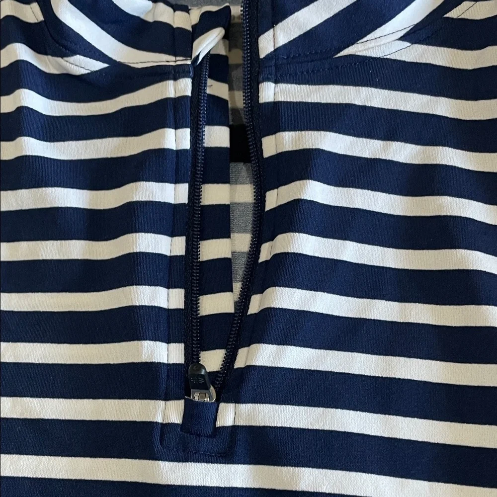 Coolibar Blue and White Striped Long-Sleeve Rash Guard - Picture 5 of 14